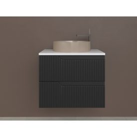   Piramida EURIDIKA fali fürdőszobabútor - mosdópult mosdó nélkül -2 fiókos - PINO FEKETE - 65 x 48 x 53 cm