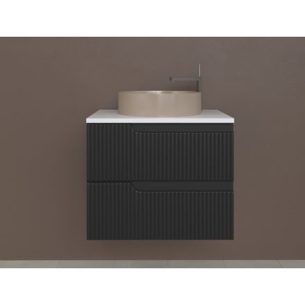 Piramida EURIDIKA fali fürdőszobabútor - mosdópult mosdó nélkül -2 fiókos - PINO FEKETE - 65 x 48 x 53 cm