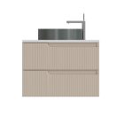 Piramida EURIDIKA fali fürdőszobabútor - mosdópult mosdó nélkül -2 fiókos - PINO BÉZS - 65 x 48 x 53 cm