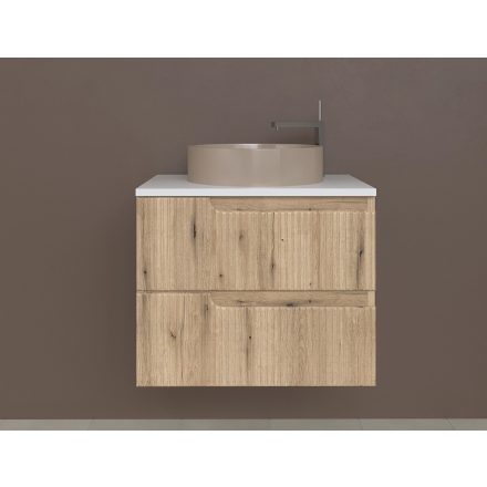 Piramida EURIDIKA fali fürdőszobabútor - mosdópult mosdó nélkül -2 fiókos - PINO TÖLGY -65x48x53 cm