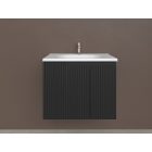 Piramida EURIDIKA fali fürdőszobabútor - műmárvány mosdóval -2 ajtós - PINO FEKETE - 65 x 48 x 53 cm