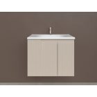 Piramida EURIDIKA fali fürdőszobabútor - műmárvány mosdóval -2 ajtós - PINO BÉZS - 65 x 48 x 53 cm