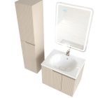 Piramida EURIDIKA fali fürdőszobabútor - műmárvány mosdóval -2 ajtós - PINO BÉZS - 65 x 48 x 53 cm