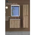 Piramida EURIDIKA fali fürdőszobabútor - műmárvány mosdóval -2 ajtós - PINO TÖLGY - 65 x 48 x 53 cm