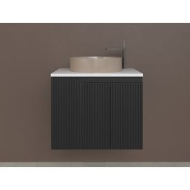   Piramida EURIDIKA fali fürdőszobabútor - mosdópult mosdó nélkül -2 ajtós - PINO FEKETE - 65 x 48 x 53 cm