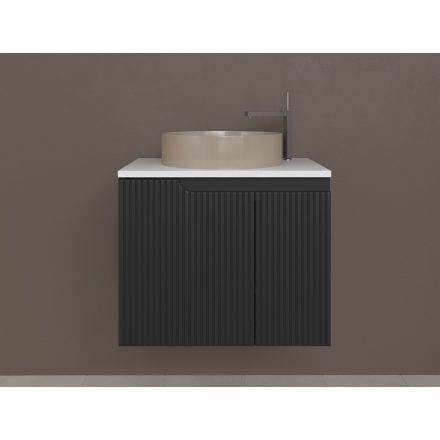 Piramida EURIDIKA fali fürdőszobabútor - mosdópult mosdó nélkül -2 ajtós - PINO FEKETE - 65 x 48 x 53 cm