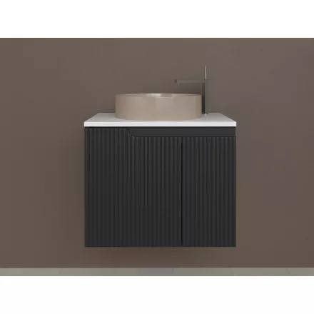 Piramida EURIDIKA fali fürdőszobabútor - mosdópult mosdó nélkül -2 ajtós - PINO FEKETE - 65 x 48 x 53 cm