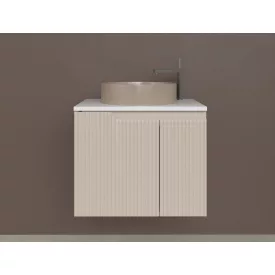   Piramida EURIDIKA fali fürdőszobabútor - mosdópult mosdó nélkül -2 ajtós - PINO BÉZS - 65 x 48 x 53 cm