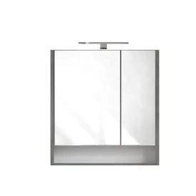   Piramida AKVA Tükrös fürdőszobai szekrény - 2 ajtós kivitel - LED világítással - FEHÉR-SÖTÉT - 65 x 69 x 15 cm