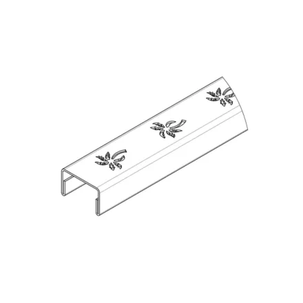 STAINLESS inox dekor folyókarács – pálmafa mintás, 1000×28,5 mm