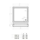 Favorit STEP zuhanytálca szögletes, 80 x 80 cm