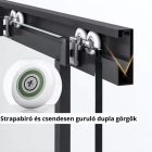 Stuxi Delhi Black 80x80 cm íves két tolóajtós zuhanykabin zuhanytálcával és króm szifonnal, fekete elemekkel, 190 cm magas