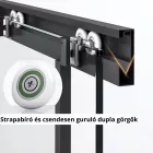 Stuxi Delhi Black 90x90 cm íves két tolóajtós zuhanykabin 6 mm vízlepergető biztonsági üveggel, fekete elemekkel, 190 cm magas