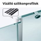 Stuxi Delhi Black X 80x80 cm szögletes két tolóajtós zuhanykabin 6 mm vízlepergető biztonsági üveggel, fekete keretes, 190 cm magas