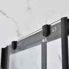 Stuxi Delhi Black X 90x90 cm szögletes két tolóajtós zuhanykabin 6 mm vízlepergető biztonsági üveggel, fekete keretes, 190 cm magas