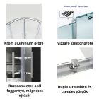 Stuxi Delhi 80x80 cm íves két tolóajtós zuhanykabin zuhanytálcával és króm szifonnal, krómozott elemekkel, 190 cm magas