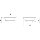 Mexen Arno fali szappantartó üvegtálcával, 10,5 cm, rózsaarany