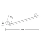Mexen Tiber törölközőtartó rúd 58,5 cm, króm