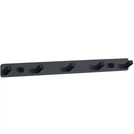Mexen ötágú törölközőakasztó-sor, 32 cm, 3 cm faltávolság, fekete