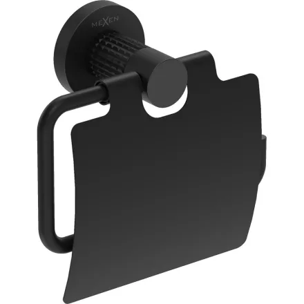 Mexen Triv fedeles WC-papír tartó, fekete