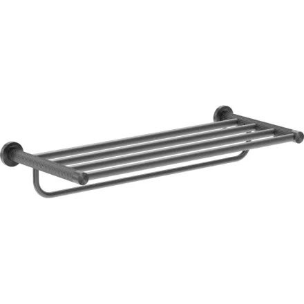 Mexen Triv törölközőtartó polc alsó rúddal 60 cm, szálcsiszolt grafit
