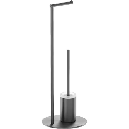 Mexen Loop álló WC kefe WC-papír tartóval, szálcsiszolt grafit