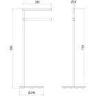Mexen Loop álló törölközőtartó két rúddal, 79 cm magas, króm