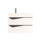 Piramida EURIDIKA fali fürdőszobabútor - műmárvány mosdóval -2 fiókos - ALPINFEHÉR-FEKETE - 70 x 41 x 56 cm