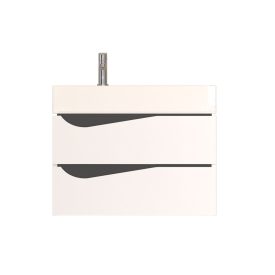   Piramida EURIDIKA fali fürdőszobabútor - műmárvány mosdóval -2 fiókos - ALPINFEHÉR-FEKETE - 70 x 41 x 56 cm