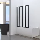 Leziter Tribeca 110x140 cm harmonika kádparaván, 4 mm üveg, matt fekete