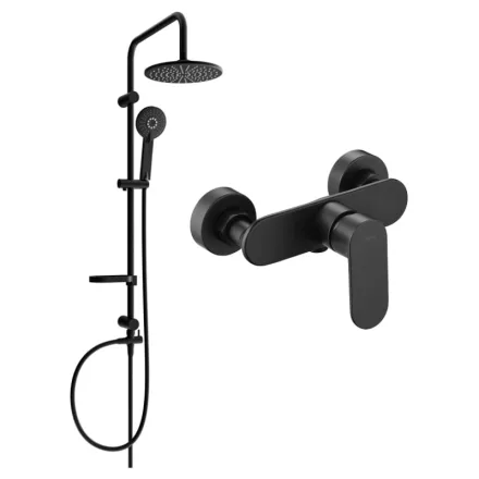 Mexen Milo Carl zuhanyrendszer 22 cm-es esőztetővel, fekete