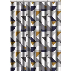   Textil zuhanyfüggöny 180x200 cm, silver moasic mintázattal, mosható és vasalható