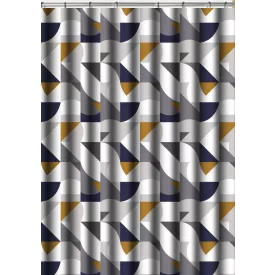   Textil zuhanyfüggöny 180x200 cm, silver moasic mintázattal, mosható és vasalható