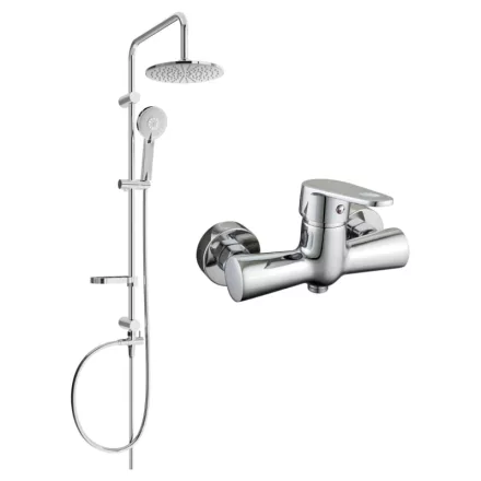 Mexen Kama Carl zuhanyrendszer 22 cm-es esőztetővel, króm