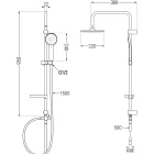 Mexen Kama Carl zuhanyrendszer 22 cm-es esőztetővel, króm