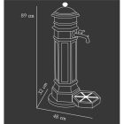 PISA kerti alumínium öntvény állókút gránit, külső menetes réz kerti csappal