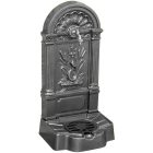 FIRENZE kerti alumínium öntvény álló falikút kalapácslakk ezüst, tömlővéges réz kerti csappal