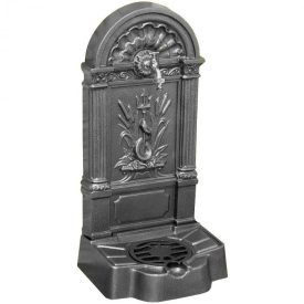   FIRENZE kerti alumínium öntvény álló falikút kalapácslakk ezüst, tömlővéges réz kerti csappal