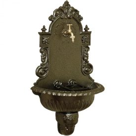   VIENNA kerti alumínium öntvény falikút kalapácslakk arany, tömlővéges réz kerti csappal