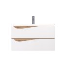 Piramida EURIDIKA fali fürdőszobabútor - műmárvány mosdóval -2 fiókos - ALPINFEHÉR-TÖLGY - 75 x 48 x 55 cm