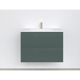   Piramida EURIDIKA fali fürdőszobabútor - műmárvány mosdóval -2 fiókos - PINO ZÖLD - 75 x 48 x 53 cm