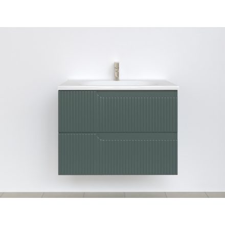 Piramida EURIDIKA fali fürdőszobabútor - műmárvány mosdóval -2 fiókos - PINO ZÖLD - 75 x 48 x 53 cm