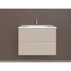 Piramida EURIDIKA fali fürdőszobabútor - műmárvány mosdóval -2 fiókos - PINO BÉZS - 75 x 48 x 53 cm