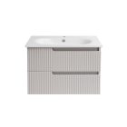 Piramida EURIDIKA fali fürdőszobabútor - műmárvány mosdóval -2 fiókos - PINO BÉZS - 75 x 48 x 53 cm