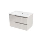 Piramida EURIDIKA fali fürdőszobabútor - műmárvány mosdóval -2 fiókos - PINO BÉZS - 75 x 48 x 53 cm