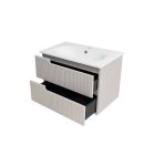 Piramida EURIDIKA fali fürdőszobabútor - műmárvány mosdóval -2 fiókos - PINO BÉZS - 75 x 48 x 53 cm