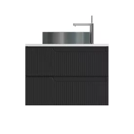   Piramida EURIDIKA fali fürdőszobabútor - mosdópult mosdó nélkül -2 fiókos - PINO FEKETE - 75 x 48 x