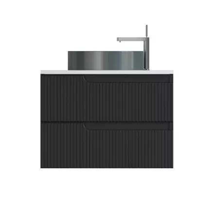 Piramida EURIDIKA fali fürdőszobabútor - mosdópult mosdó nélkül -2 fiókos - PINO FEKETE - 75 x 48 x