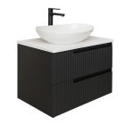 Piramida EURIDIKA fali fürdőszobabútor - mosdópult mosdó nélkül -2 fiókos - PINO FEKETE - 75 x 48 x