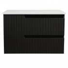 Piramida EURIDIKA fali fürdőszobabútor - mosdópult mosdó nélkül -2 fiókos - PINO FEKETE - 75 x 48 x